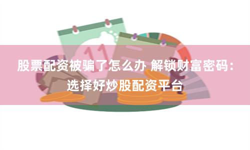 股票配资被骗了怎么办 解锁财富密码：选择好炒股配资平台